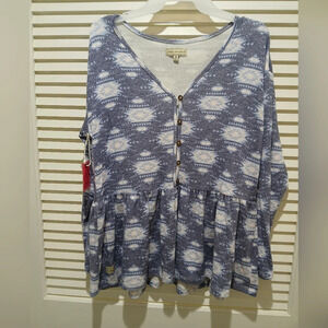 {NWT} Simply Southern Paisley Blouse Small